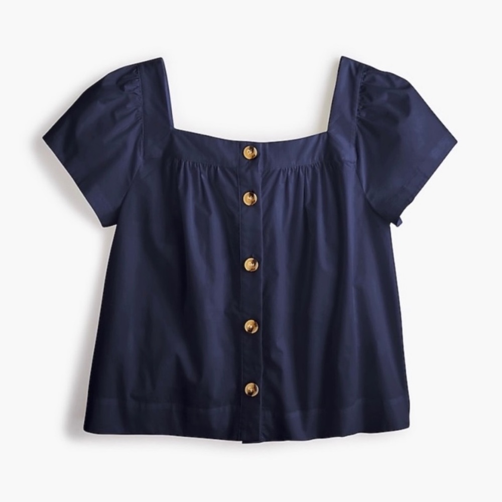 NWOT J.Crew Point Sur Button-Front Square Neck top